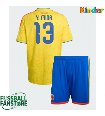 Kolumbien Yerry Mina #13 Replik Heimtrikot Kinder WM 2026 Kurzarm (+ Kurze Hosen)